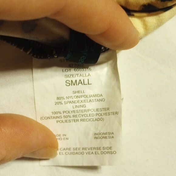 Aqua Green Cheetah Print One Piece Women's Suimsuit/Bathing Suit Small - Picture 7 of 9